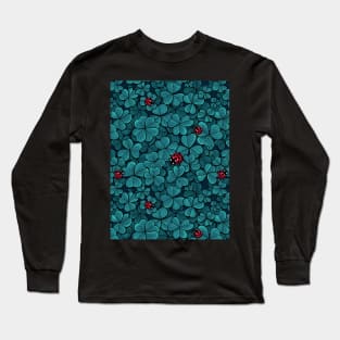 Find the lucky clover, blue and red 2 Long Sleeve T-Shirt